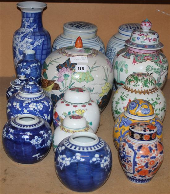 Quantity of Chinese and Oriental ceramics, including ginger jars, vase etc